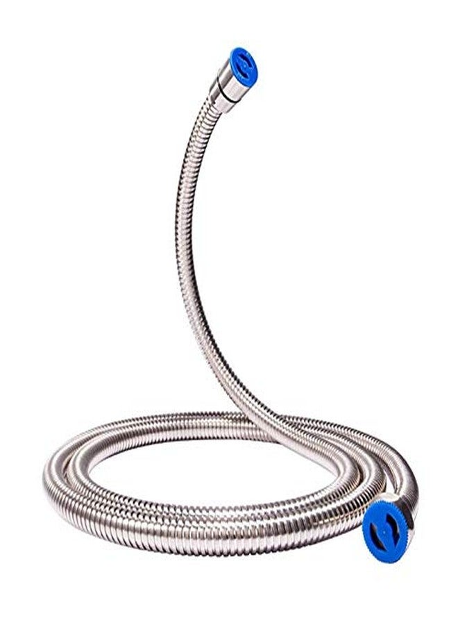 MLD Flow of Water Silver Stainless Steel 1.5 Meter Flexible Shower Tube (Chrome Finish) - Image 1